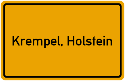 Ortsschild von Gemeinde Krempel, Holstein in Schleswig-Holstein