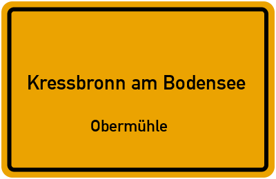 Straßenverzeichnis Kressbronn am Bodensee Obermühle