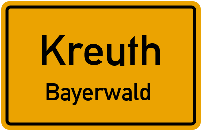 Ortsschild Kreuth Bayerwald