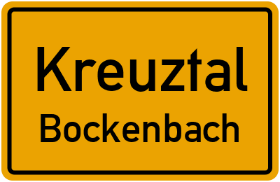 Ortsschild Kreuztal Bockenbach