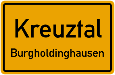 Ortsschild Kreuztal Burgholdinghausen