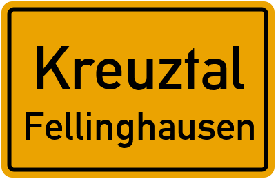 Ortsschild Kreuztal Fellinghausen