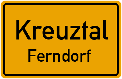 Ortsschild Kreuztal Ferndorf