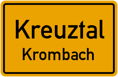 Ortsschild Kreuztal Krombach