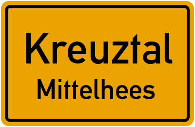 Ortsschild Kreuztal Mittelhees
