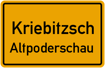 Straßenverzeichnis Kriebitzsch Altpoderschau