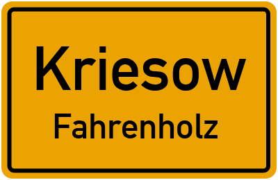 Straßenverzeichnis Kriesow Fahrenholz