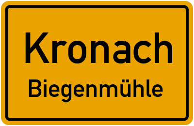 Straßenverzeichnis Kronach Biegenmühle