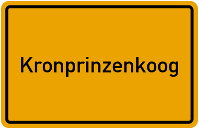 Ortsschild von Gemeinde Kronprinzenkoog in Schleswig-Holstein