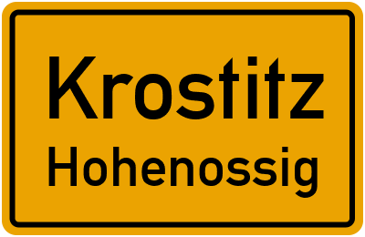 Straßenverzeichnis Krostitz Hohenossig