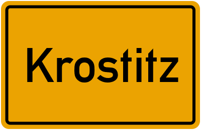 Ortsschild von Gemeinde Krostitz in Sachsen