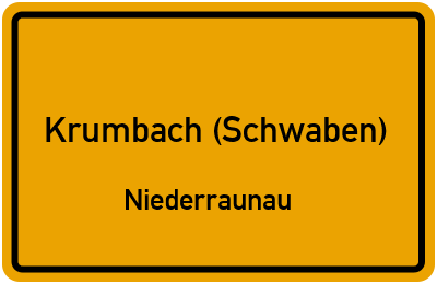 Straßenverzeichnis Krumbach (Schwaben) Niederraunau