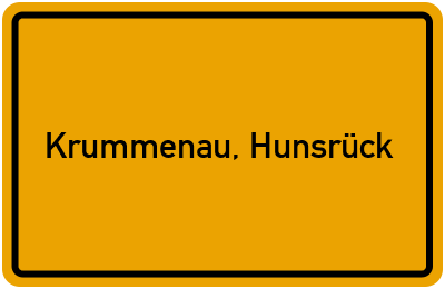 Ortsschild von Gemeinde Krummenau, Hunsrück in Rheinland-Pfalz