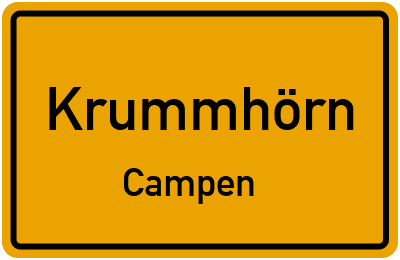 Ortsschild Krummhörn Campen