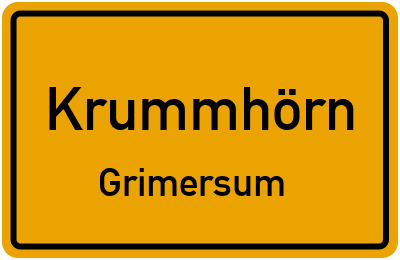 Ortsschild Krummhörn Grimersum