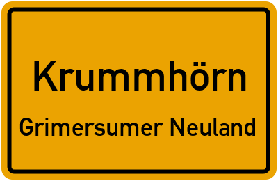 Straßenverzeichnis Krummhörn Grimersumer Neuland