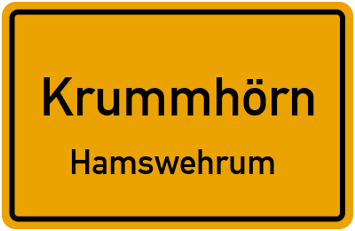 Straßenverzeichnis Krummhörn Hamswehrum