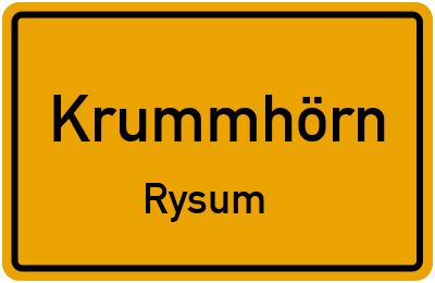 Ortsschild Krummhörn Rysum