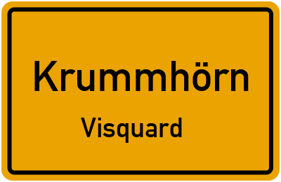 Ortsschild Krummhörn Visquard