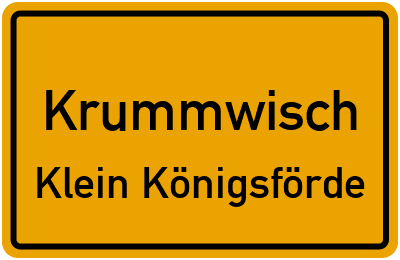 Straßenverzeichnis Krummwisch Klein Königsförde