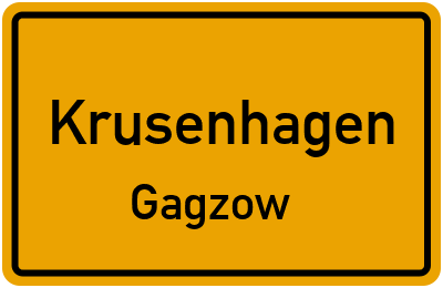 Straßenverzeichnis Krusenhagen Gagzow