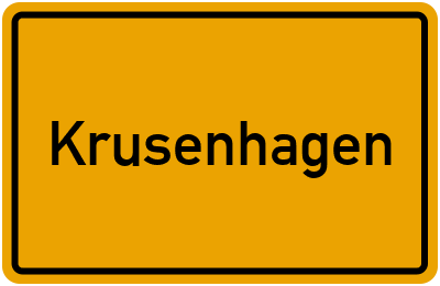 Ortsschild von Krusenhagen in Mecklenburg-Vorpommern