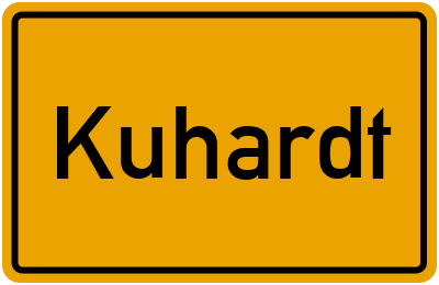 Ortsschild von Gemeinde Kuhardt in Rheinland-Pfalz
