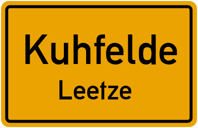Straßenverzeichnis Kuhfelde Leetze