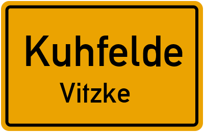 Ortsschild Kuhfelde Vitzke