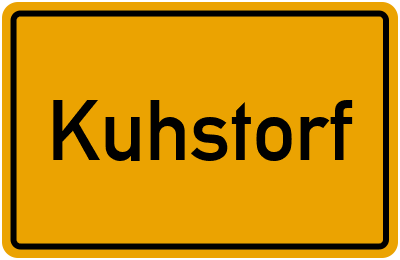 Ortsschild von Kuhstorf in Mecklenburg-Vorpommern