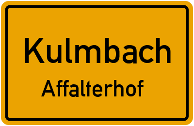 Straßenverzeichnis Kulmbach Affalterhof