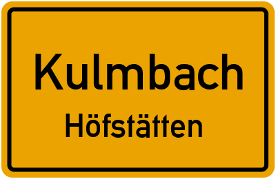 Straßenverzeichnis Kulmbach Höfstätten
