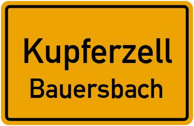 Ortsschild Kupferzell Bauersbach