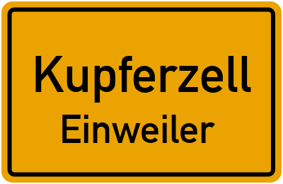 Ortsschild Kupferzell Einweiler