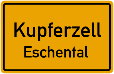 Ortsschild Kupferzell Eschental