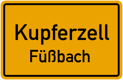Ortsschild Kupferzell Füßbach