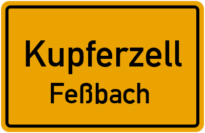 Ortsschild Kupferzell Feßbach