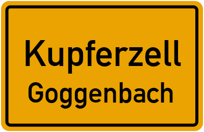 Ortsschild Kupferzell Goggenbach