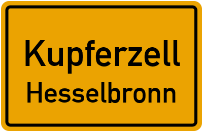Ortsschild Kupferzell Hesselbronn