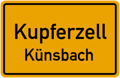 Ortsschild Kupferzell Künsbach