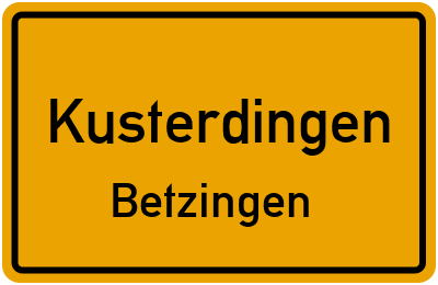 Straßenverzeichnis Kusterdingen Betzingen