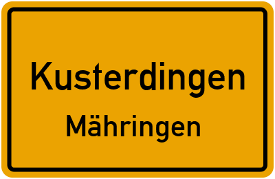 Ortsschild Kusterdingen Mähringen