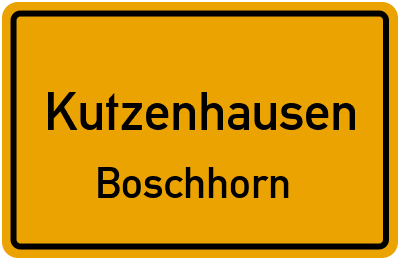 Ortsschild Kutzenhausen Boschhorn