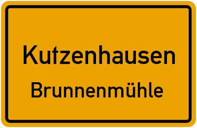 Ortsschild Kutzenhausen Brunnenmühle