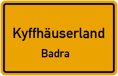 Straßenverzeichnis Kyffhäuserland Badra
