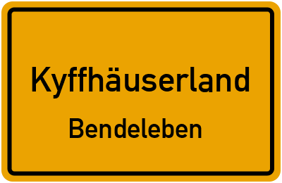 Straßenverzeichnis Kyffhäuserland Bendeleben