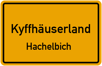 Straßenverzeichnis Kyffhäuserland Hachelbich