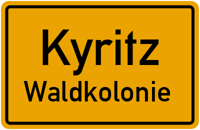 Straßenverzeichnis Kyritz Waldkolonie