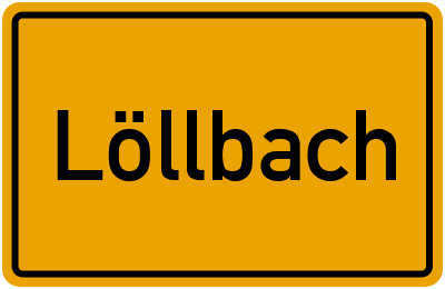 Ortsschild von Gemeinde Löllbach in Rheinland-Pfalz