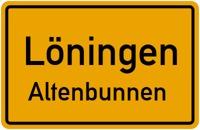 Ortsschild Löningen Altenbunnen
